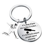 MYSOMY Cricket Keychain Cricket Player Gifts Funny Cricket Gifts for Cricket Lovers Gifts Cricket Theme Gifts for Cricket Coaches (smart sport Cricket)