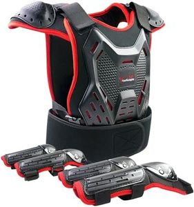 Kids Motorcycle Armor Suit Dirt Bike Gear - StarknightMT Youth Motocross Riding Protector with Knee Elbow Arm Shoulder Protection Pad for Cycling Off-Road Riding Skiing Skating (Red)