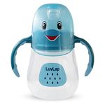 LuvLap Little Dolphin Sipper, Soft Silicone Spout, Anti-Spill, Colour, 225Ml, 6M+, Blue