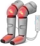 Snailax Leg Massager Machine with Compression, Knee and Calf Massager with Heat,4D Deep Tissue Kneading Gifts for Women Men,Grey