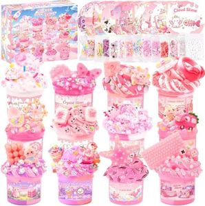 12 Pack Pink Slime, Butter Cloud Slime Kit for Kids, Soft Squishy Sensory