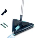 Zippi Sweeper Max Plus - 2025 Version Lightweight Sweeper, Perfect for Short Carpet Hardwood and Tile, Triangular Design Allows for Sweeping in Corners, LED Light, 1 Hr Cleaning Time