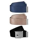 Nike Men's 3 Pack Golf Web Belt, Na
