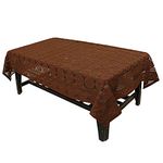 Kuber Industries Center Table Cover|Cotton Center Table Cover for Living Room|Table Cloth for 4 Seater|Circle Design|BROWN