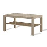 home stuff Coffee Table Modern Stylish Coffee Table for Living Room, Herringbone Coffee Table Stylish Addition to Your Living Space, Coffee Table Shelf, Easy to Assemble, 90x55 CM (White Stained Oak)