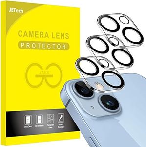 JETech Protector de Lente Cámara para iPhone 14 6,1 Pulgadas y iPhone 14 Plus 6,7 Pulgadas, Cristal Vidrio Templado 9H, Ultra HD Clara, 3 Unidades