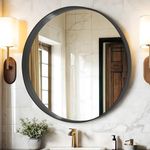 DESBING Black Round Bathroom Mirror 30 inch Circle Wall Mounted Vanity Mirror for Bathroom, Dining Room, Living Room, Entryway, Hallway with Metal Frame for Home Decor