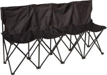 Trademark Innovations Portable 4-Seater Folding Outdoor Bench, Black