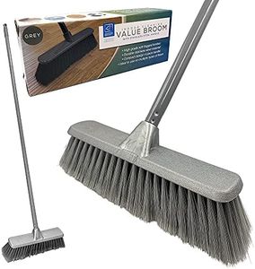 Indoor Broom Soft Bristle Sweeping Brush - Perfect Kitchen Broom for Laminate, Vinyl or Wooden Floor