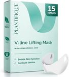 Plantifique Collagen Face Mask V-Line 15 Pcs for Skin Firming & Tightening, Double Chin & Jawline Lifting