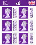 1st Class Stamps (6 Pack) - 1st Class Stamps - Barcoded Self Adhesive UK Letter Postage Stamps for Postage - (6 Total)