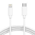 TALK WORKS USB C to Lightning Cable iPhone Charger 3ft Short Heavy Duty Cord - Fast Charging Power Delivery PD MFI Certified for Apple iPhone 13, 12, 11, XR, XS, X, 8, 7, 6, 5, SE, iPad - White