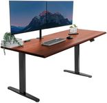 Mount-It! 72" Premium Woodgrain Electric Standing Desk – Hazelnut Adjustable Height Executive Sit Stand Desk with Memory Settings, Black Frame, Ergonomic Edge, One-Piece Desktop