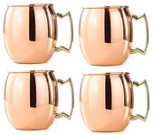 Rudra Exports Copper Moscow Mule Beer Mug Cup Copper Mule Mug Best for Parties Barware 450 ml Pack of 4