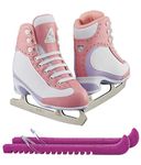 Jackson Ultima Softec Vista ST3200 Figure Ice Skates for Women/Color: Pink + Skate Guards, Size: Toddler 8 Bundle with Guardog Skate Guards