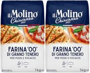 il Molino Chiavazza - Authentic Italian Soft Wheat Type ''00'' Pizza Flour 1kg - Pack of 2 | Perfect for Traditional Pizza & Focaccia