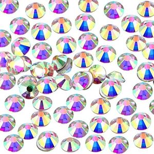 1440pcs SS20 4.7mm Crystal AB Nail Rhinestones Flatback Bulk Nail Art Round K9 Glass Gems Beads Stones Diamonds Glitter Nail Charms Jewels for Nails Decoration Crafts Eyes Face Makeup Clothes Shoe