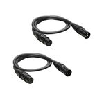 Audio 2000s E02103P2 XLR Male to Female 3 Feet Microphone Cable (2 Pack)