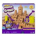 Kinetic Sand Beach Sand Kingdom Playset with 3Lbs of Beach Sand, Includes Molds and Tools, Play Sand Sensory Toys for Kids Ages 3 and Up