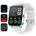 Smart Watch for Men Women - Fitness Tracker [Alexa Built-in & IP68 Waterproof ] with Heart Rate Monitor, Activity Tracker, Step Counter, Sleep Monitor, Smartwatch for Andriod iOS 1.8" (White)