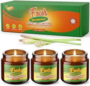 STRN Citronella Candles Outdoor, Citronella Scented Candle, Summer Indoor Soy Wax Candles, Glass Candle for Backyard Home Garden Patio Occasions, 20-Hour Burn Time, 10.5OZ(3 Packs)