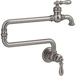 KOHLER 99270-VS Artifacts Single-Hole Wall-Mount Pot Filler Kitchen Sink Faucet with 22-Inch Extended Spout, Vibrant Stainless