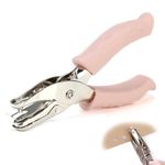 Single Hole Paper Puncher 3mm, Pink Handheld Circle Puncher with Soft Grip, Ticket Punch, Hole Pliers, Small Hole Punch for Children to DIY Dandmade Invoices Greeting Cards Gift Tags and Clipboards