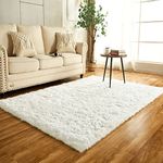 Obundi Bedside Ultra Soft Shaggy Rugs,Fluffy Area Rugs,Thick Comfy Ivory Rugs for Living Room,Bedroom,Kids Room (Cream,80x120 cm)