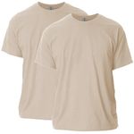 Gildan Adult Ultra Cotton T-Shirt, Style G2000, Multipack, Sand (2-Pack), Medium