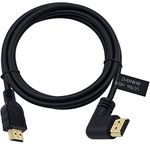 Poyiccot 8K HDMI 2.1 Cable 6feet 48Gbps, 90 Degree HDMI Cable 2.1, Left Angle HDMI to HDMI Cord, Ultra High Speed HDMI Cables 8K@60Hz Compatible for 3D HDRTV/Xbox /PS4 /PS5(M/M Left)