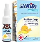 allKiDz Probiotic Drops for Infants Babies Toddlers Kids Children, Liquid Supplement for Immune & Digestive Health, Lactobacillus rhamnosus GG + Bifidobacterium animalis Bb-12, 2 Billion CFU, No Preservatives, No sugar, Unflavoured, 10 Milliliter 50 Se...