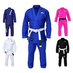 G4 VISION BJJ Gi Mens Kids Brazilian Jiu Jitsu Suit Jujitsu Adult Uniform Adult Youth Blue Black White (Blue, A3)