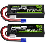 Ovonic Lipo Battery 5200mAh 80C 7.4V 2S RC Battery with EC5 Connector for RC Plane DJI Quadcopter RC Airplane RC Helicopter RC Car Truck Boat 2pcs