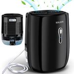 Dehumidifiers for Home,27 OZ Auto Shut off Dehumidifiers with Drain Hose,Mini Ultra Quiet Small Dehumidifiers Portable Dehumidifiers for Bedroom,Basement,Bathroom,Closet,RV,Caravan,Garage (black)