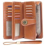 SENDEFN Wallets for Women Leather Credit Card Holder with RFID Blocking Large Capacity Wristlet