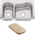 KOHLER K-3361-1-Na Staccato Large/Medium Self-Rimming Kitchen Sink