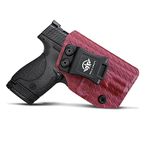 M&P Shield 9mm Holster, Carbon Fiber Kydex Holster IWB For Smith & Wesson M&P Shield 9mm .40 3.1" Barrel S&W Pistol - Inside Waistband Concealed Holster M&P Shield 9mm 40 Accessories - Red, Right