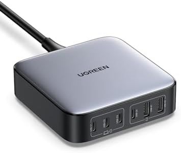 UGREEN Nexode Ladegerät 200W USB C PD Netzteil 100W+100W 6-Ports GaN Charger Mehrfach kompatibel mit MacBook Pro/Air M2 2022, iPhone 17 Pro Max/16, Galaxy S25 Ultra, S24