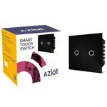 AZIOT SMART MODULAR 2 GANG TOUCH SWITCH (16amp Each) - GLASS (Not Acrylic): Elevate Your Home with Effortless Control (Fits in Anchor Roma Classic and similar plates)
