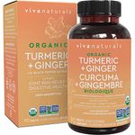 Organic Turmeric Curcumin Supplement with Ginger Extract and Black Pepper for Better Absorption, High Potency Turmeric Ginger Tablets for Joint Support, Digestive Health with Cellular Defense