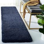 SAFAVIE Microfiber Carpet for Drawing Room, Carpet for Bedroom, Carpet for Living Room, Rugs for holl, Rugs for Dining Room, Thick 2 Inches (Navy Blue, 2X5 FEET | 24X60 INCHES Bed Side Runner)