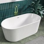 Plantex Bathtub For Bathroom/Freestanding Bath tub for Adults/Deep Soaker Bathtub with Overflow, Popup and Drain Pipe (BSM-203S-White-1700mm)