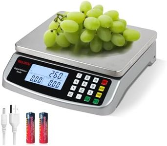 Food Scale 88lb/40kg Large Digital Kitchen Scale 0.05oz/1g with Price Computing Commercial Scale 304 Stainless Steel gram Scale for Baking Cooking Meat Restaurant ，USB or AA Battery(Included)