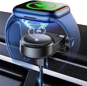 AFLYDOG Adhesive Charger Stand for Apple Watch with Built-in iWatch Charger, Adjustable Car Watch Charging Stand Dock Station Compatible with Apple Watch 8/7/6/5/4/3/2/1 (Black)