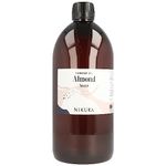 Nikura Sweet Almond Oil - 1 Litre | For Skin, Hair Care, Soap Making, Body and Face | Moisturising, Hydrating & Nourishing | Vegan & UK Made | BPA Free