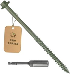 80PCS Timber Screws #14 X 10 Inch Heavy-Duty Green Coated, Exterior Lag Structural Wood Screws for Landscaping, Construction, Beams & Pole Barns, 1500-Hour Salt Spray Tested, Includes Hex Socket