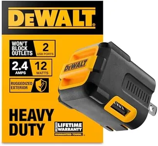 DEWALT 2-Port USB Wall Charger — NeverBlock Worksite Charger — Dual 5V 2.1A Power AC Adapter — Fast Charging Block Cube for iPhone 14 and Android