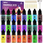 Candle Dye - 24 Colors Liquid Candle Making Dye for DIY candle making supplies Kit, Food Grade Ingredients Oil-Based Candle Coloring for Soy Wax Dyes, Beeswax, Gel Wax, Paraffin Wax - Each 0.35oz/10ml