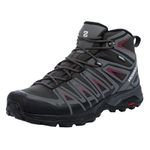 Salomon Men's X Ultra Pioneer MID CLIMASALOMON Waterproof Hiking Boots Climbing Shoe, Peat/Quiet Shade/Biking Red, 11.5