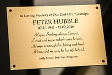 5 x 2 Engraved Memorial Plaque, Door Sign, Bench Plate Brass Effect Outdoor Weatherproof